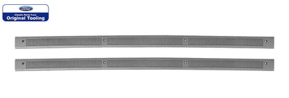 1987-1993 Mustang Bottom Door Jam Sill Step Plates in Smoke Grey Pair LH & RH