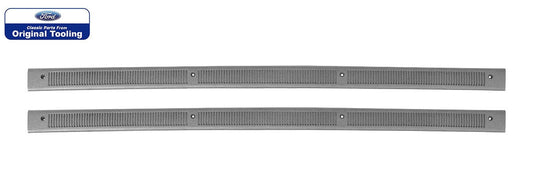 1987-1993 Mustang Bottom Door Jam Sill Step Plates in Smoke Grey Pair LH & RH