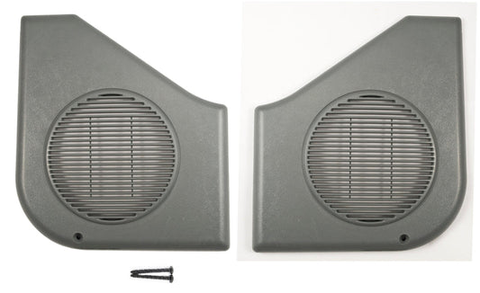 1987-1993 Ford Mustang Door Panel Speaker Grills & Hardware Smoke Gray Pair