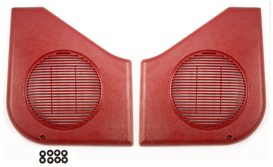 1987-1993 Ford Mustang or Cobra Door Panel Speaker Grills - Scarlett Dark Red