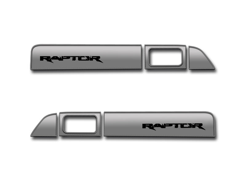 2010-2014 Ford F-150 Raptor Ext. Cab Brushed Stainless Door Panel Inserts 6pc