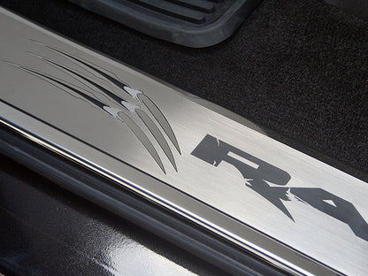 2010-2014 Ford F-150 Raptor Brushed + Polished Stainless Steel Door Sill Plates