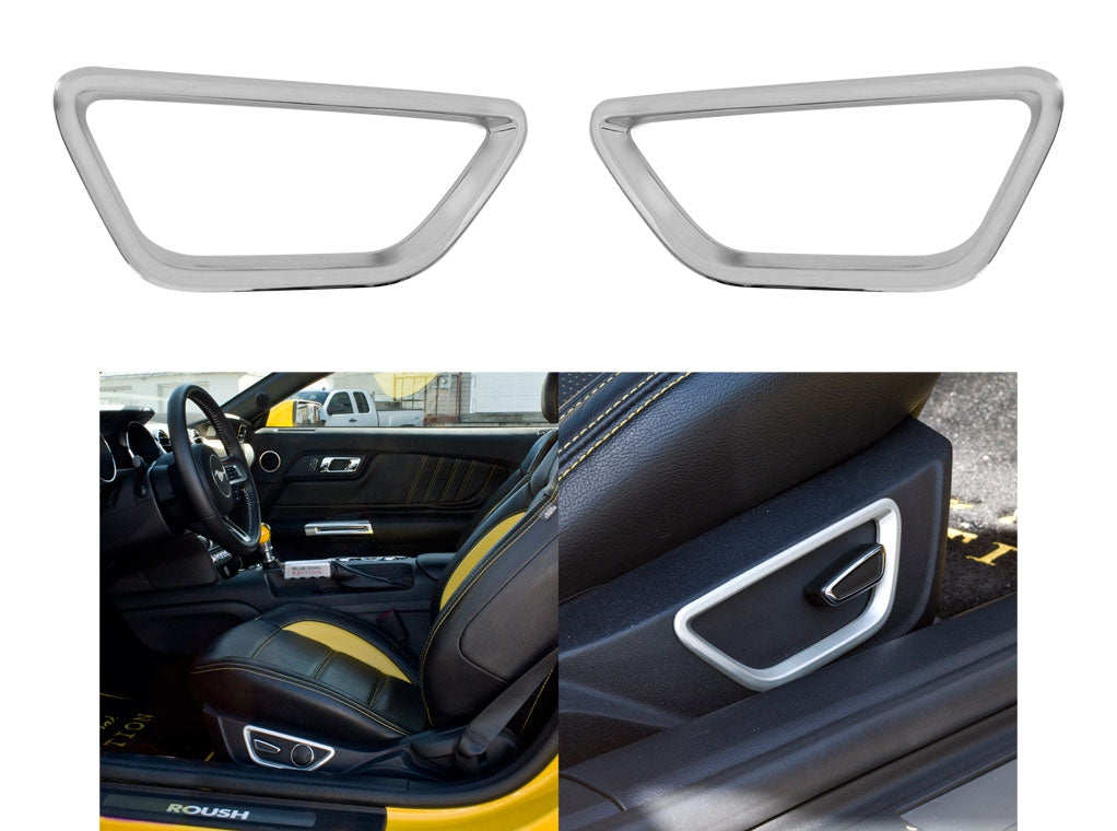 2015-2017 Ford Mustang Chrome Front Seat Side Adjustment Trim Bezel Highlight