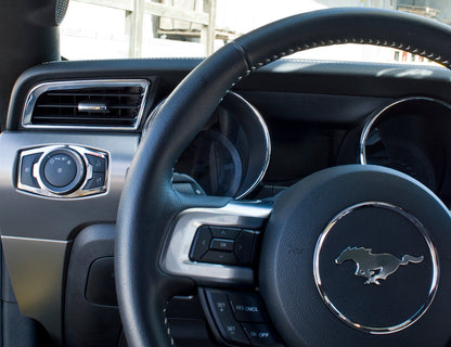 2015-2017 Ford Mustang Chrome Headlight Knob Dash Trim Highlight Surround