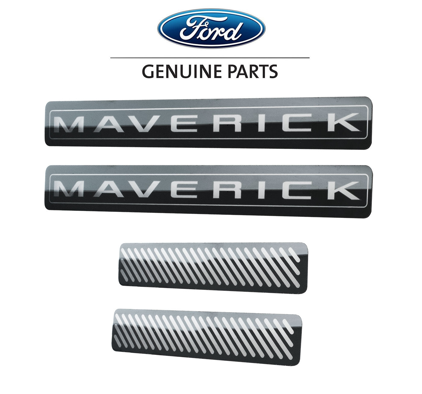 2022 Maverick Genuine Ford OEM 4pc Sill Step Plates Black Stainless Steel