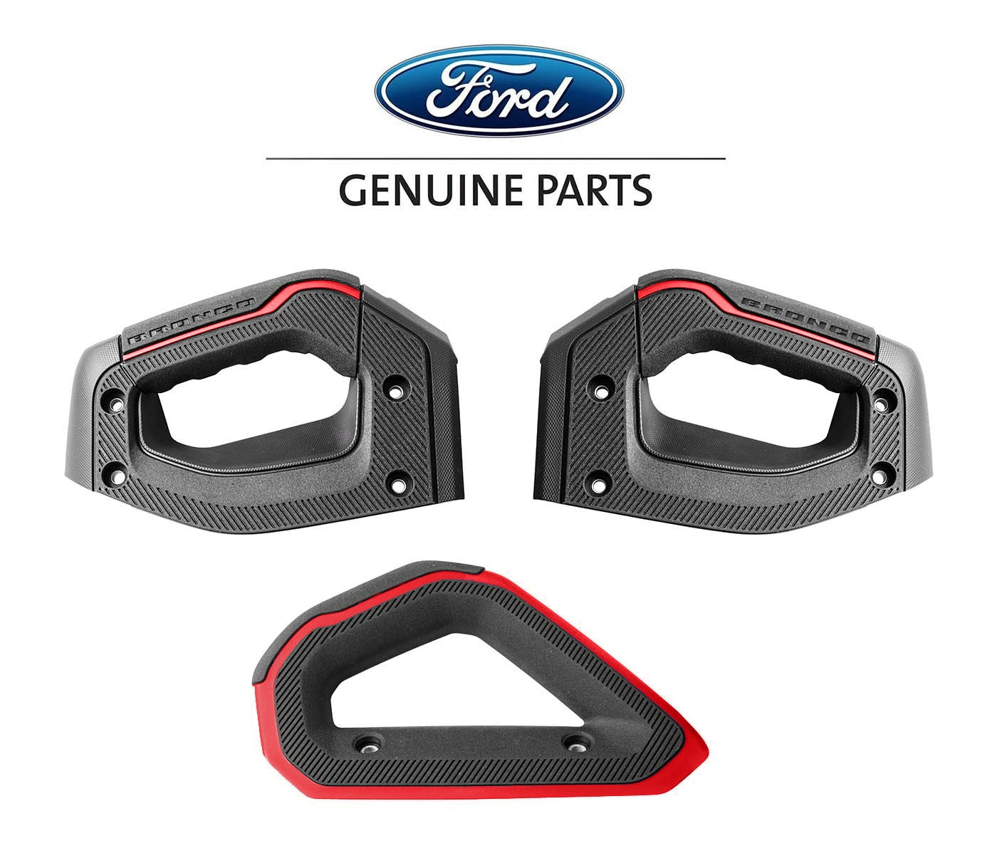 2021-2023 Ford Bronco OEM P2DZ-78044E42-AB Interior Red Grab Handles Set of 3