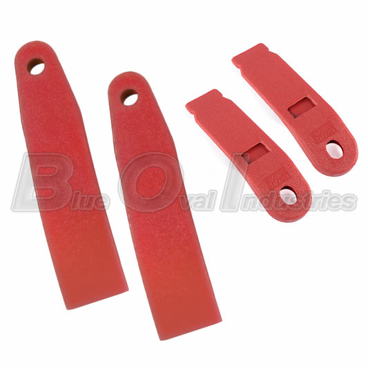 1979-1989 Mustang Male Female Seat Belt Holder Sleeves Covers Set - Scarlet Red