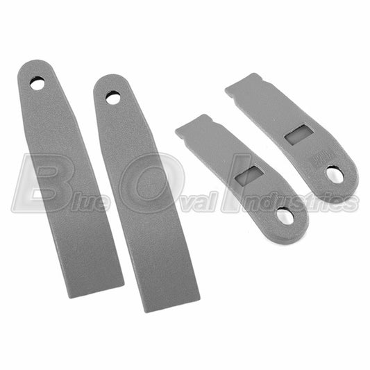 1987-1989 Mustang Male Female Seat Belt Holder Sleeves Set (4pc) - Smoke Gray