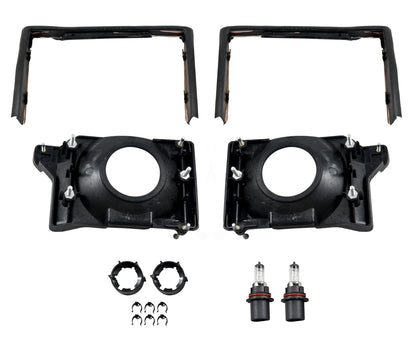 1987-1993 Mustang Headlight Adjustment Installation Mounting 14pc Kit w Bulbs