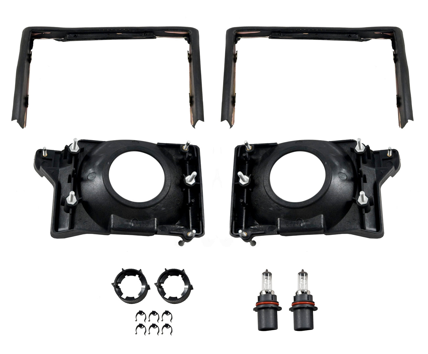 1987-1993 Mustang Headlight DELUXE 12 Piece Mounting Kit & Adjusting Brackets