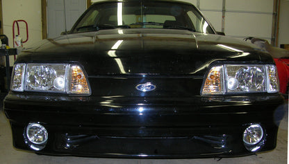 1987-1993 Ford Mustang Euro Clear Headlights w/ Amber Sides & Fog Lights Kit