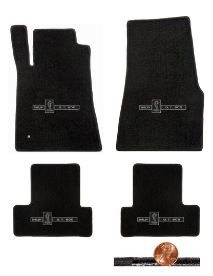 2005-2010 Shelby Mustang Black Loop Front & Rear Floor Mats - GT500 Cobra Logos