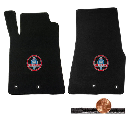 2013 2014 GT500 Mustang Black Looped Front Floor Mats - Original Shelby Logo