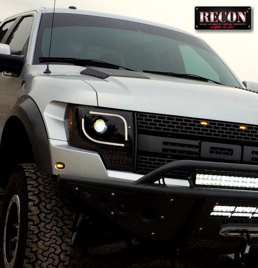 2013-2014 Ford F150 F-150 & Raptor RECON Smoked ULTRA Projector LED Headlights