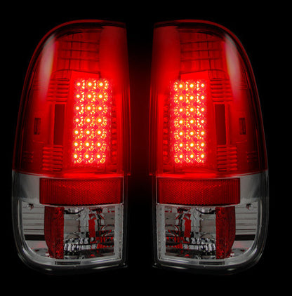 1999-2007 Ford SuperDuty & 1997-2003 F-150 Rear LED Tail Lights with Red Lens