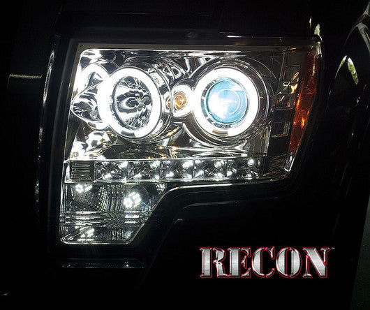 2009-2014 Ford F-150 Raptor SVT Clear Chrome Projector CCFL Halo Headlights