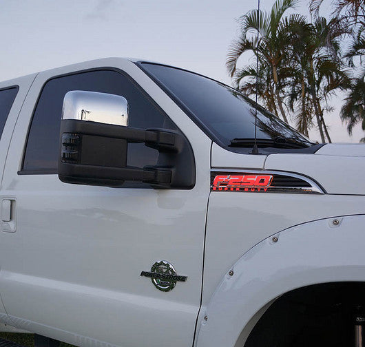 2011-2016 F250 Super Duty RED WHITE AMBER BLUE Light Up Fender Emblems Chrome