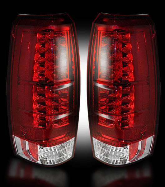 2007-2013 Chevy Avalanche Red LED Reverse Rear Brake Taillight Tail Light Lenses