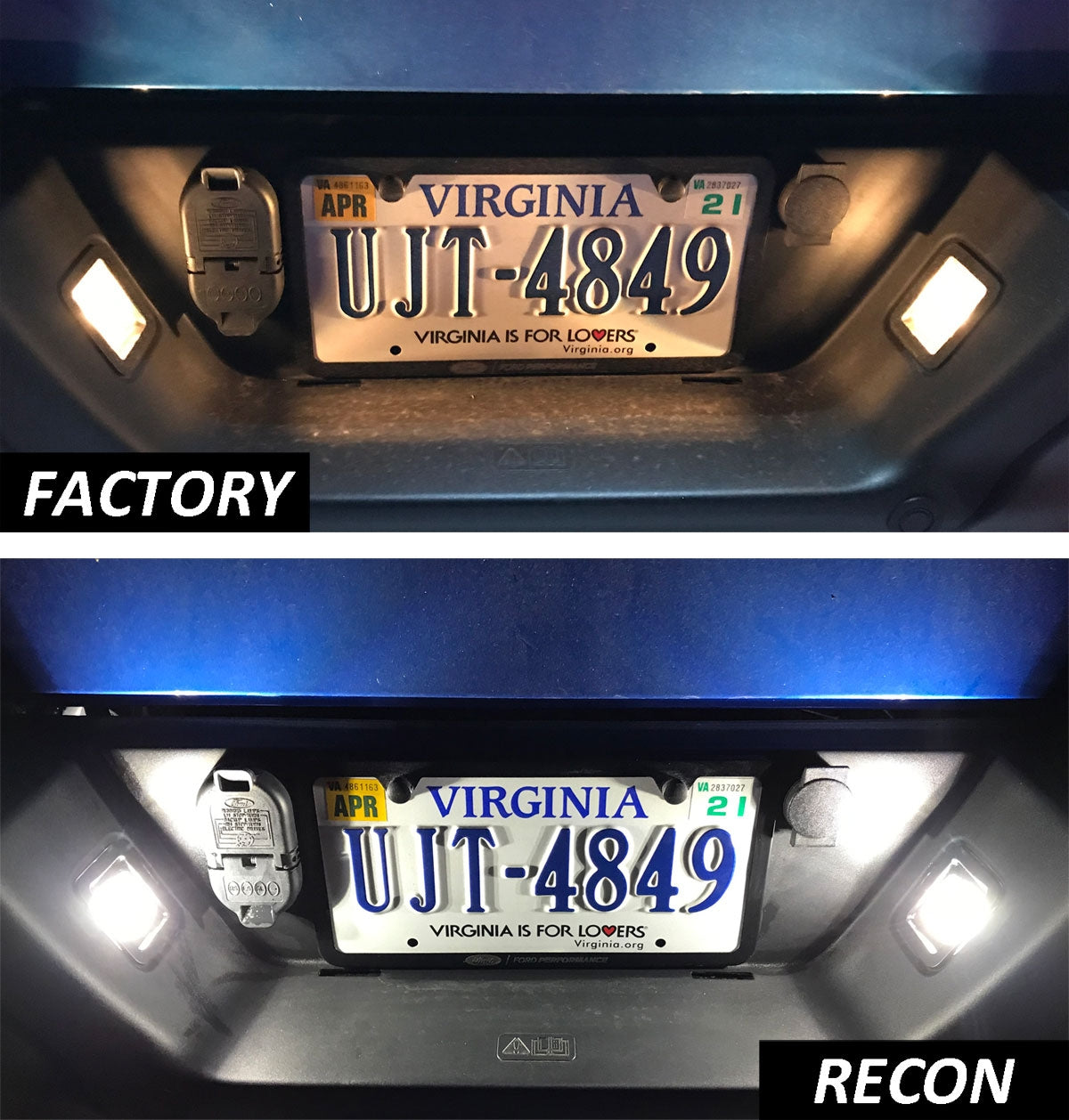 2015-2020 Ford F150 RECON 264905 Rear License Plate LED Lights Lenses Conversion