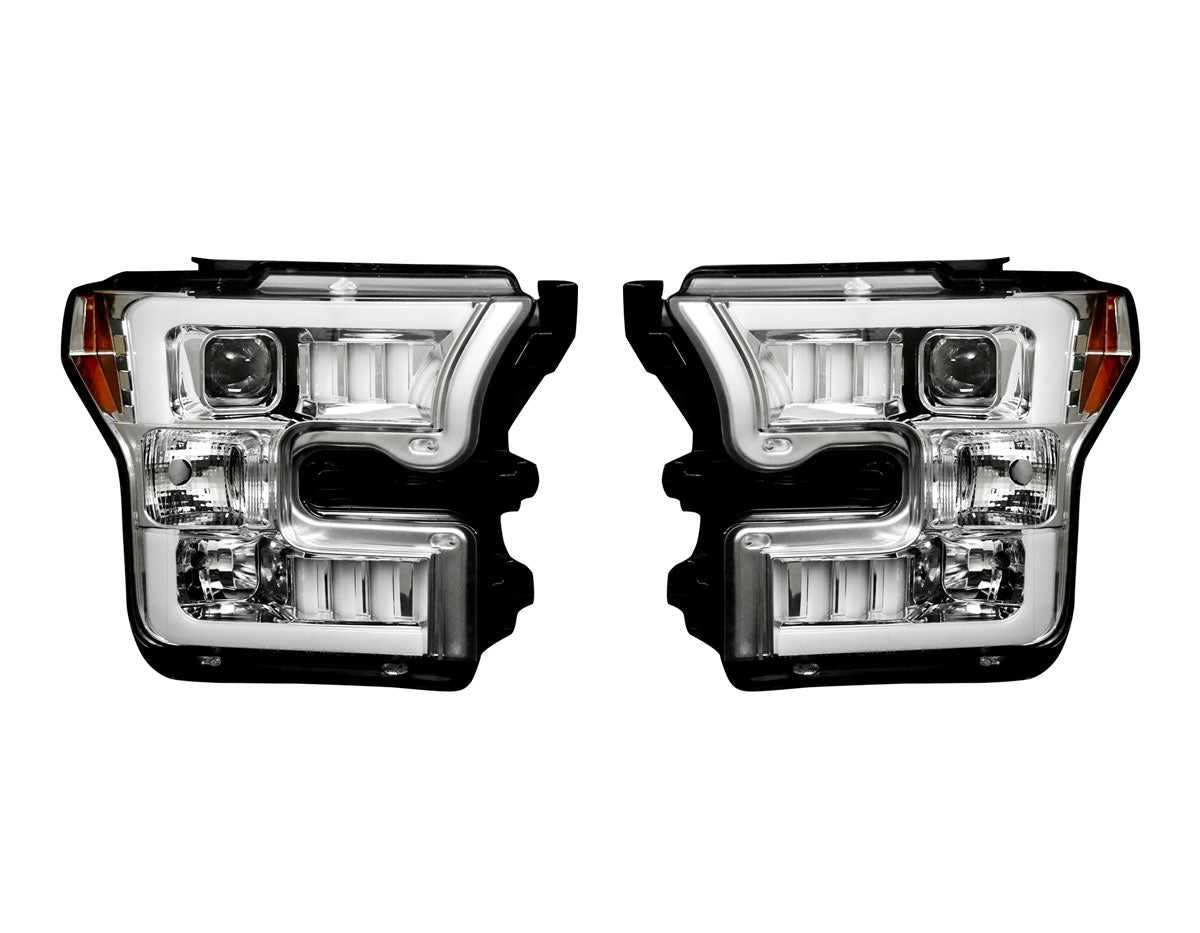 2015-2017 Ford F150 RECON Clear Lens Projector Headlights w/ LED Light Trim