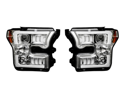 2015-2017 Ford F150 RECON Clear Lens Projector Headlights w/ LED Light Trim