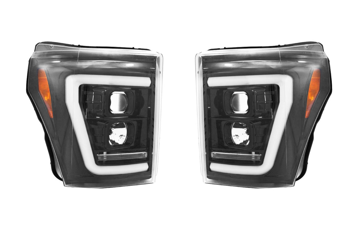 2011-2016 Ford Super Duty RECON Smoked OLED Halo Scanning Projector Headlights