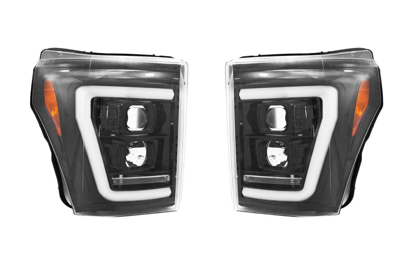 2011-2016 Ford Super Duty RECON Smoked OLED Halo Scanning Projector Headlights