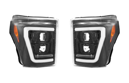 2011-2016 Ford Super Duty RECON Smoked OLED Halo Scanning Projector Headlights