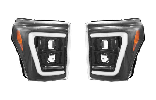 2011-2016 Ford Super Duty RECON Smoked OLED Halo Scanning Projector Headlights