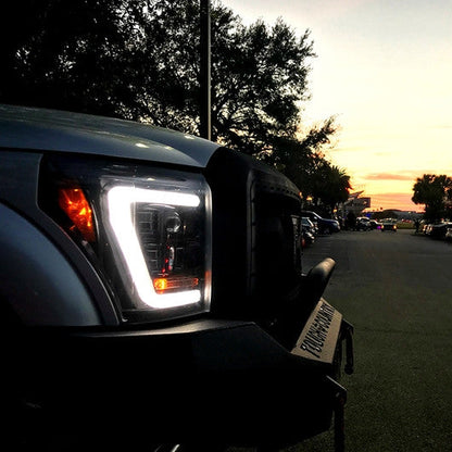 2011-2016 Ford Super Duty RECON Smoked OLED Halo Scanning Projector Headlights