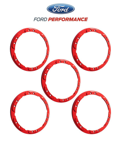 2021-2023 Bronco Ford OEM M-1021K-BLR 5pc Red Bead Lock Wheel Trim Ring Kit 