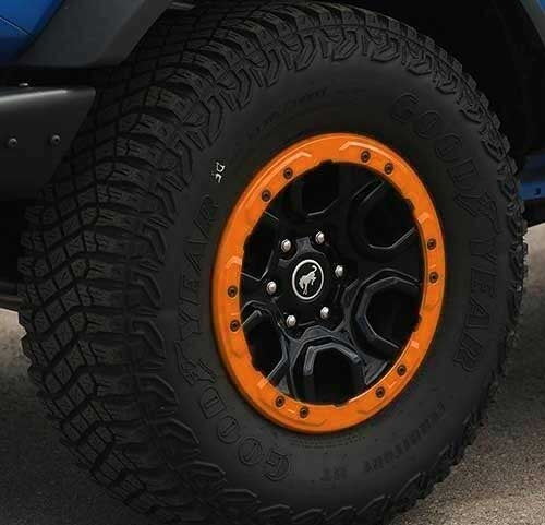 2021-2023 Bronco Ford OEM M-1021K-BLO 5pc Orange Bead Lock Wheel Trim Ring Kit