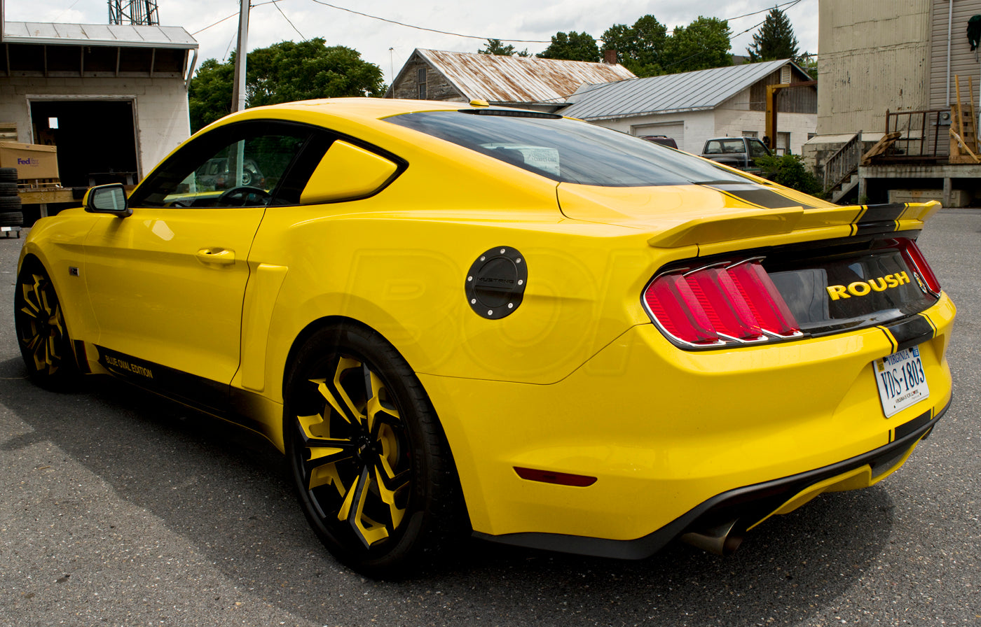 2015-2023 Ford Mustang Matte Black Embossed Gas Fuel Door Comp Series