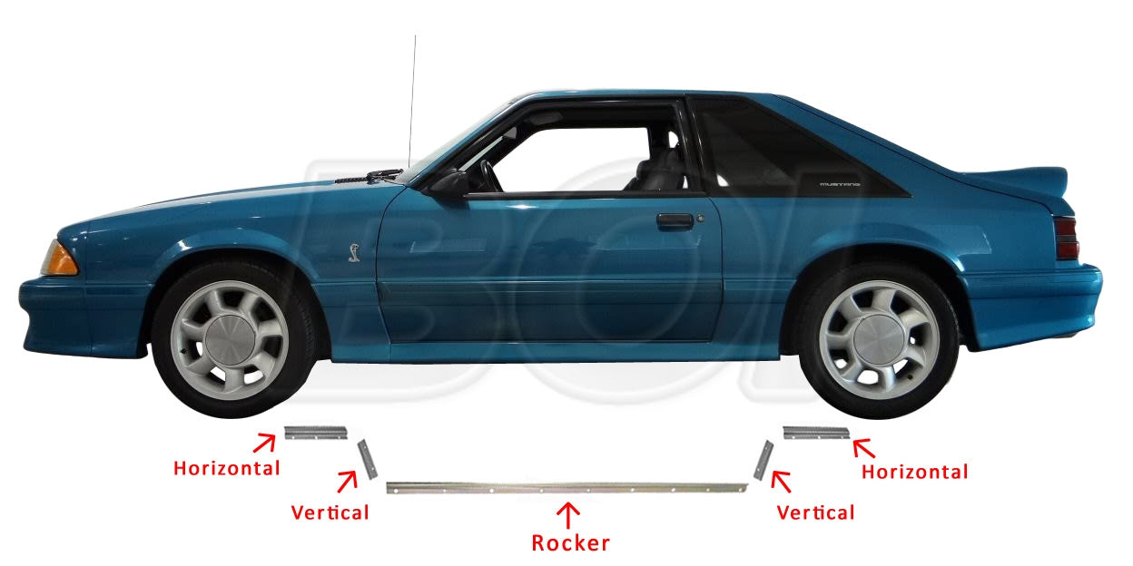 1987-1993 Ford Mustang GT Fender Quarter & Rocker Panel Ground Effects Brackets