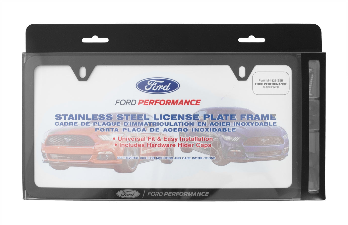 Mustang F-150 Ford Performance Black Stainless Steel License Plate Frame