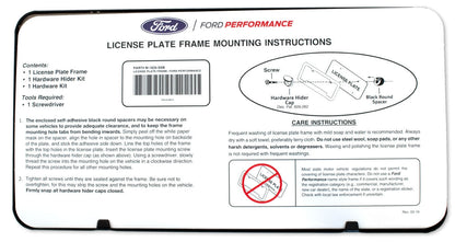 Mustang F-150 Ford Performance Black Stainless Steel License Plate Frame