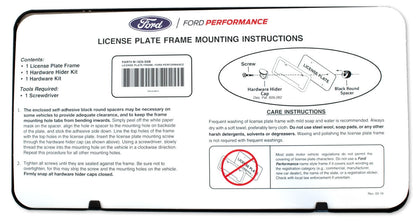 Mustang F150 Raptor Ford Performance License Plate Frame - Black Stainless Steel