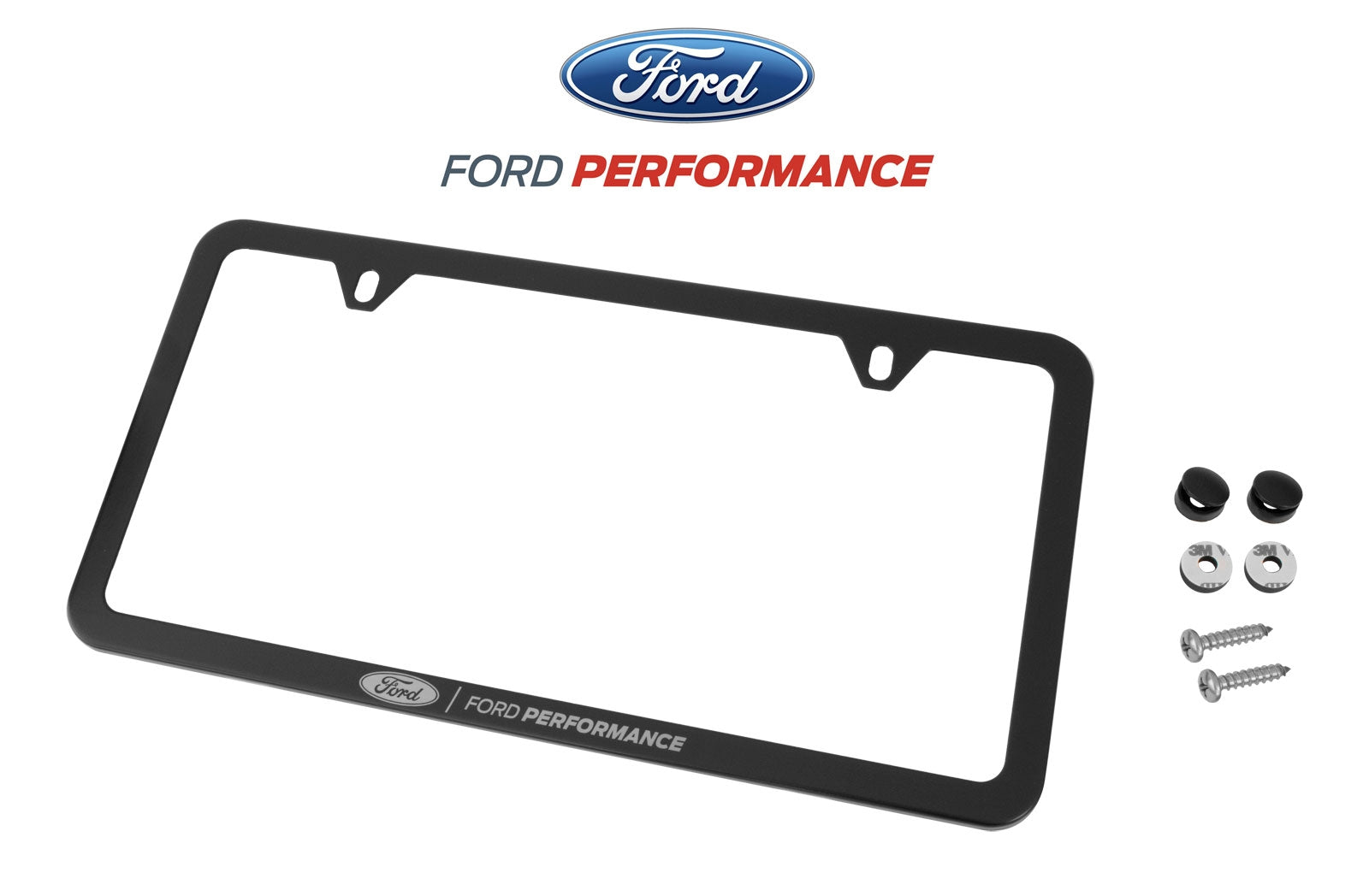 Mustang F-150 Ford Performance Black Stainless Steel License Plate Frame