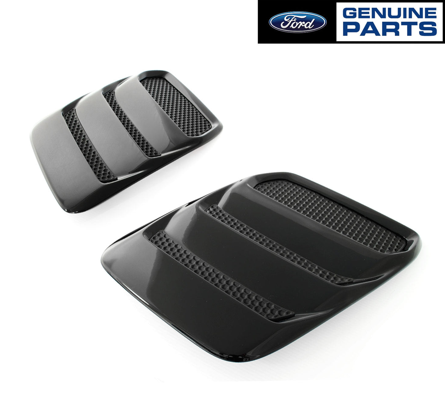 2018-2023 Mustang Genuine Ford Heat Extractors Hood Louvers Pair - Gloss Black