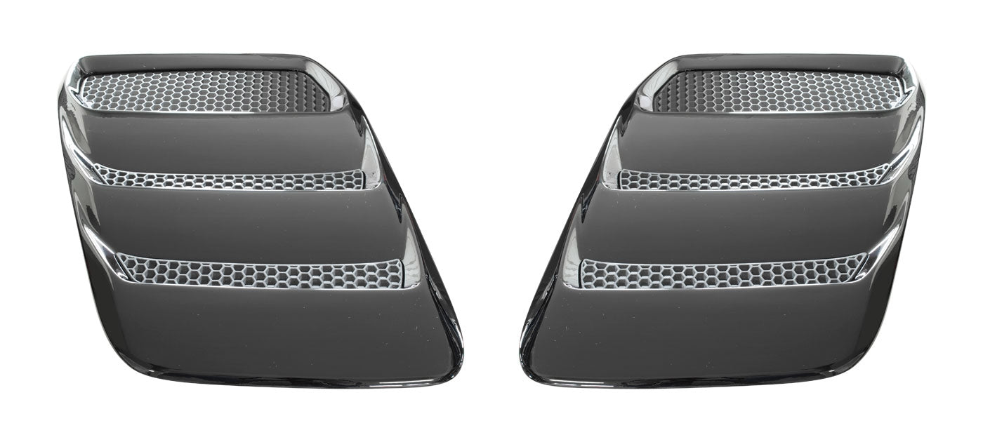 2018-2023 Mustang Genuine Ford Heat Extractors Hood Louvers Pair - Gloss Black