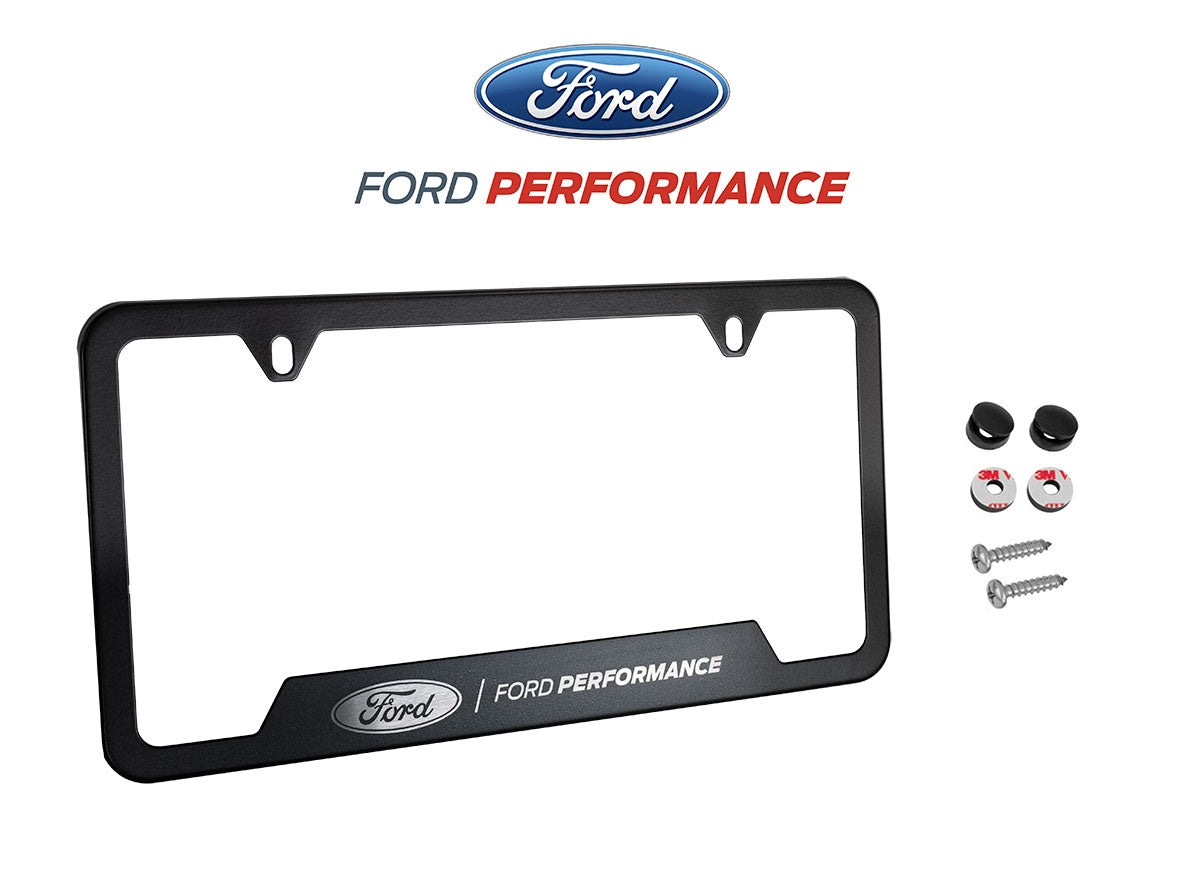 Mustang F150 Raptor Ford Performance License Plate Frame - Black Stainless Steel