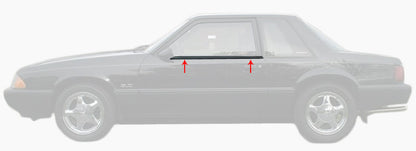 1987-1993 Mustang GT LX Convertible Outside Door Beltline Moldings Mouldings