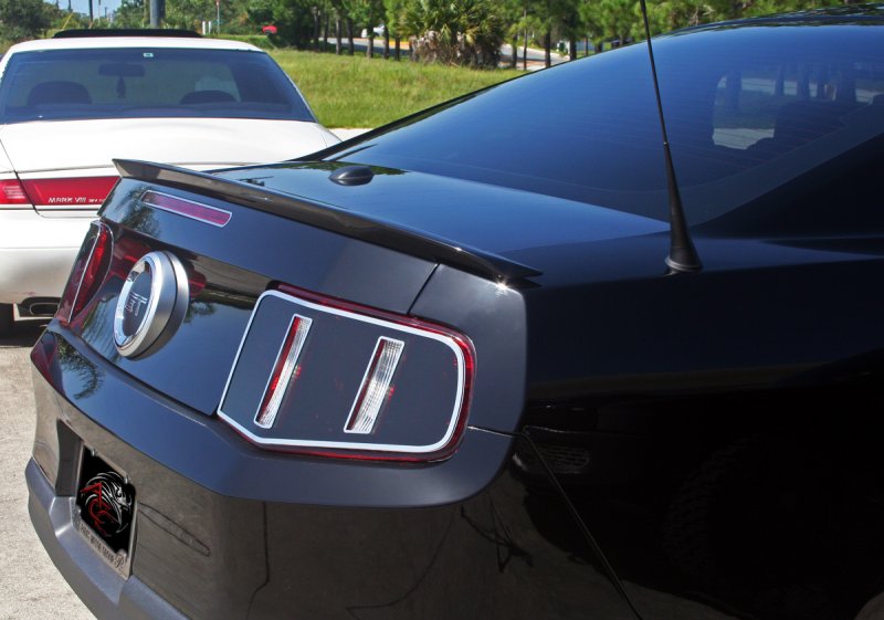 2010-12 Mustang GT Tinted Lexan Taillight Blackout Panels w/ Polished Trim Rings