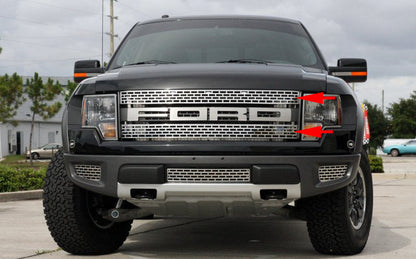 2010-2014 Ford F-150 Raptor Brushed Stainless  Upper Grille Kit (2 pc)