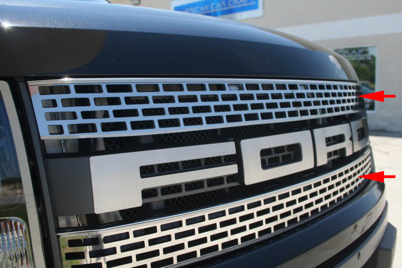 2010-2014 Ford F-150 Raptor Brushed Stainless  Upper Grille Kit (2 pc)