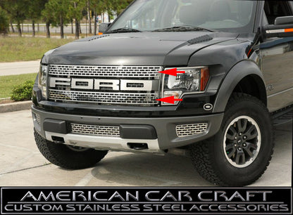 2010-2014 Ford F-150 Raptor Brushed Stainless  Upper Grille Kit (2 pc)