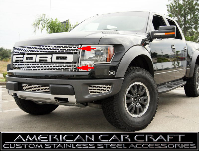 2010-2014 Ford F-150 Raptor Brushed Stainless  Upper Grille Kit (2 pc)