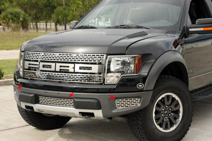 2010-2014 Ford F-150 Raptor Brushed Stainless  Lower Grille Kit (3 pc)