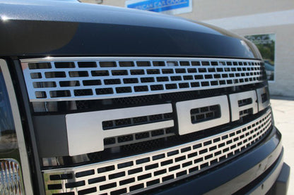 2010-2014 Ford F-150 Raptor Brushed Stainless  Upper Grille & FORD Letters