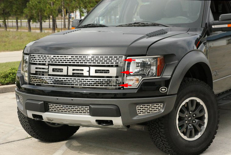 2010-2014 Ford F-150 Raptor Brushed Stainless  Upper Grille & FORD Letters